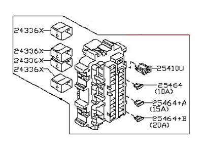 2009 Nissan 370Z Fuse Box - 24350-1BL0A