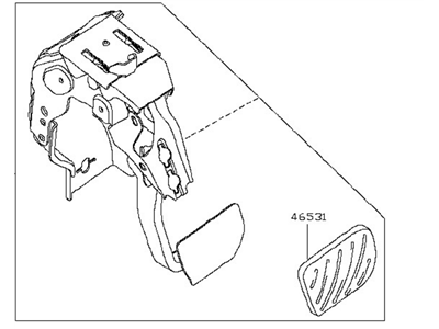 Nissan 46501-5AA1B Pedal Assy-Brake W/Bracket