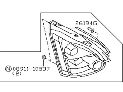 Nissan 26525-7Y000 Lens-Combination Lamp,L