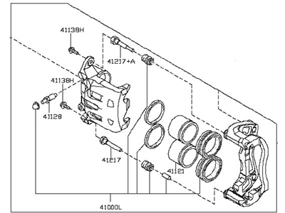 2012 Nissan 370Z Brake Caliper - 41011-EG50A