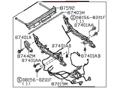 Nissan 87400-7Y700 ADJUSTER Assembly-Front Seat,R