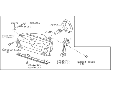 1989 Nissan Axxess Headlight - B6010-30R00