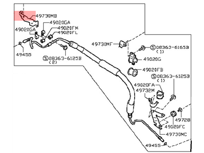 Nissan 49720-4AY0A Hose & Tube Assembly-Pressure,Power Steering