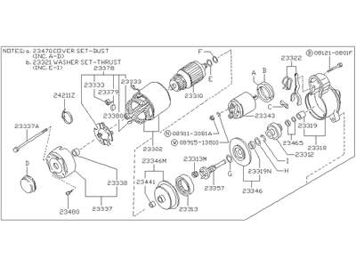 1991 Nissan Stanza Starter Motor - 23300-30R02