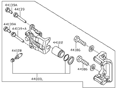 Nissan 44011-ZP40A CALIPER Assembly-Rear LH,W/O Pads Or SHIMS