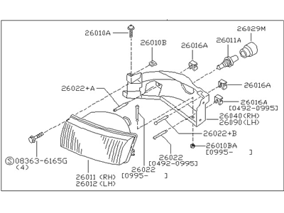 1998 Nissan Quest Headlight - B6010-6B000