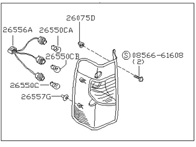 Nissan 26550-7Z025 Lamp Assembly-Rear Combination,RH