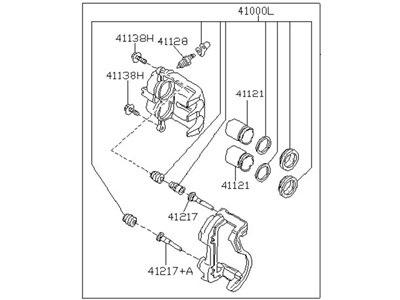 Nissan 41011-0W701 CALIPER Assembly-Front LH,W/O Pads Or SHIMS