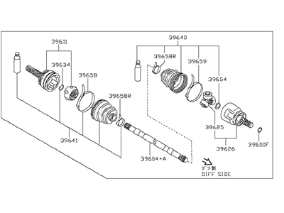 1990 Nissan Axxess Axle Shaft - 39600-64E00