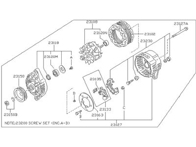 1989 Nissan Sentra Alternator - 23100-53A11