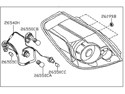 Nissan 26550-JB100 Lamp Assembly-Rear Combination,RH