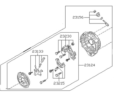 1995 Nissan 240SX Alternator Case Kit - 23127-70F05