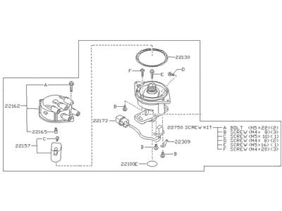 1992 Nissan Sentra Distributor - 22100-53J02