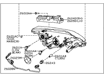 Nissan 26010-6FL7A Passenger Side Headlamp Assembly