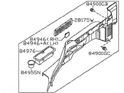 Nissan 84951-EA514 FINISHER-Luggage Side,Lower L