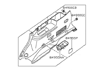 Nissan 84950-ZS31A Finisher-Luggage Side,Lower RH