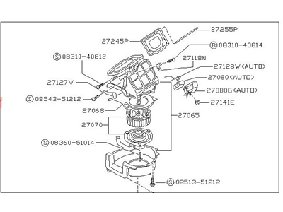 1991 Nissan Hardbody Pickup (D21) Blower Motor - 27200-01G02