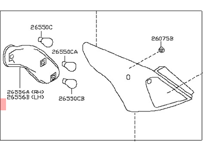 Nissan 26555-3AN0A Lamp Assembly-Rear Combination,LH