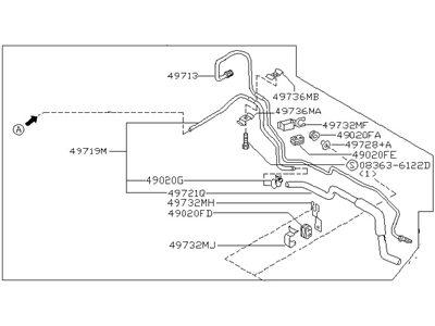 Nissan 49710-7B000 Hose & Tube Set-Power Steering