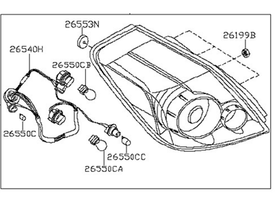 Nissan 26555-ZX00A Lamp Assembly-Rear Combination LH