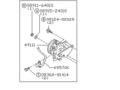 1986 Nissan Stanza Power Steering Pump - 49110-06R00