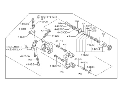 1995 Nissan Maxima Brake Caliper Repair Kit - 44001-31U13