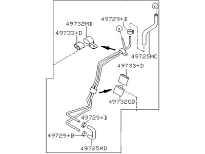 2002 Nissan Maxima Power Steering Hose - 49721-2Y920