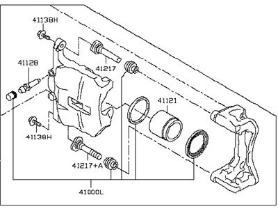 Nissan 41011-4CU0A Caliper Assy-Front LH,W/O Pad & Shim