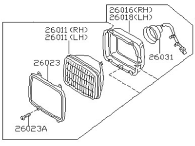 1993 Nissan 240SX Headlight - 26010-40F11