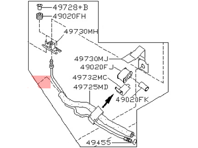 1994 Nissan Stanza Power Steering Hose - 49710-2B000